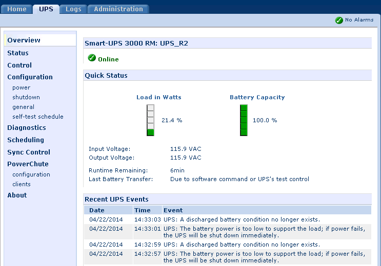 UPS Management Devices PowerChute Software